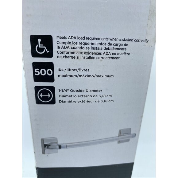 Delta Angular Modern 12” Grab Bar Polished Chrome 41912 Medical Safety Elderly - Picture 3 of 14